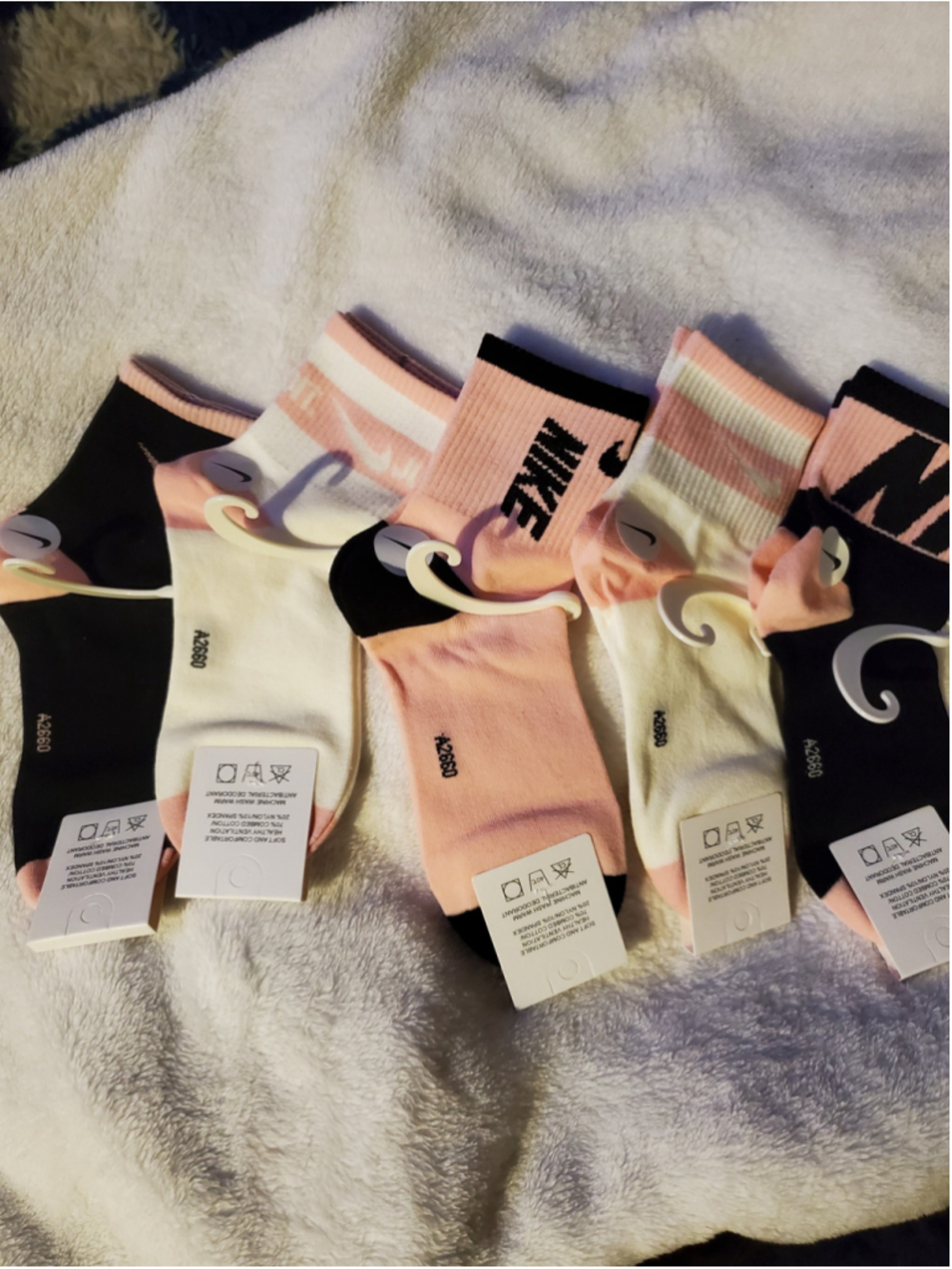 Pretty n Pink and Black too! Nike Crew Socks Women size 7-10
